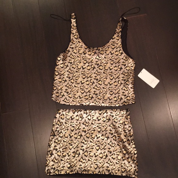 pieces leopard dress
